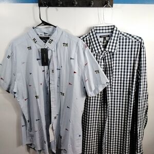 Tommy Hilfiger Blue and Banana Republic Blue & White Patterned Shirts